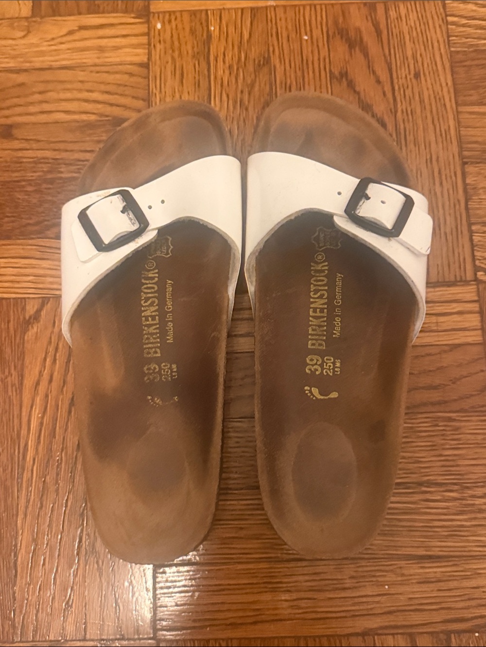 Birkenstock White Single-Strap Madrid Sandals